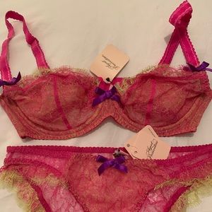 Agent Provocateur Bra and Knickers Color= Pink and Yellow
